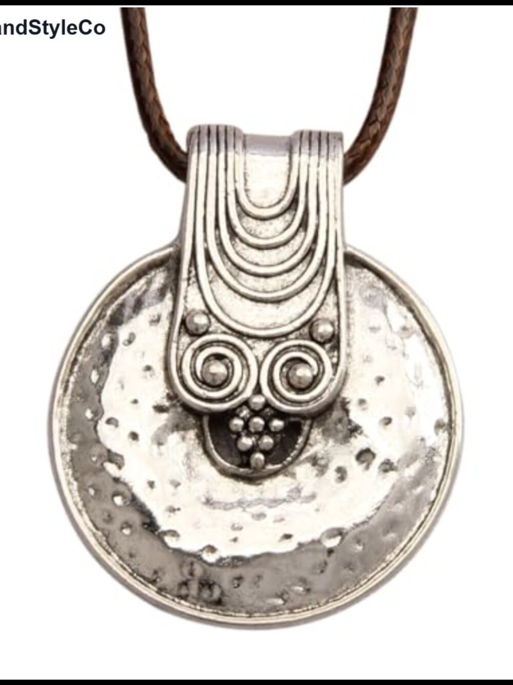Boho Leather Pendant Necklace for Women Handmade Long Bohemian